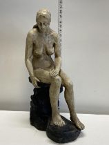 A large resin sculpture of a nude female h57cm, shipping unavailable