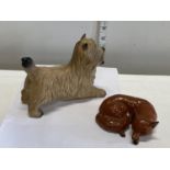 A Beswick dog and Beswick fox figurine
