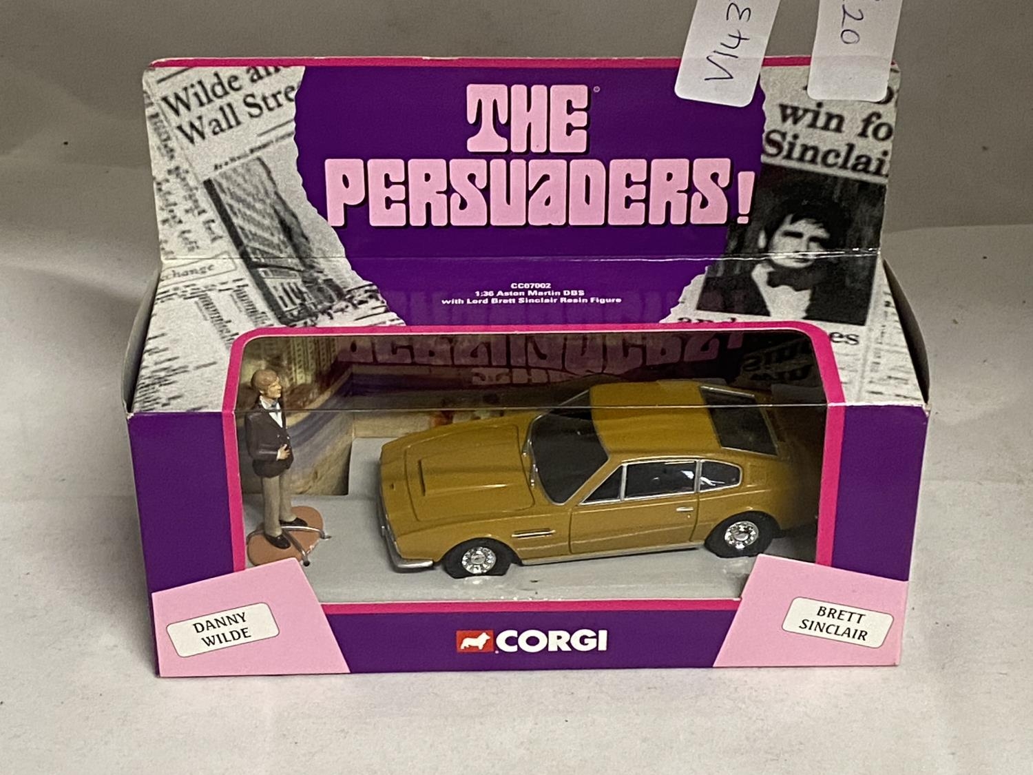 A boxed Corgi The Persuaders car and figure