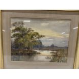 A framed watercolour by F Mabott 46x40cm