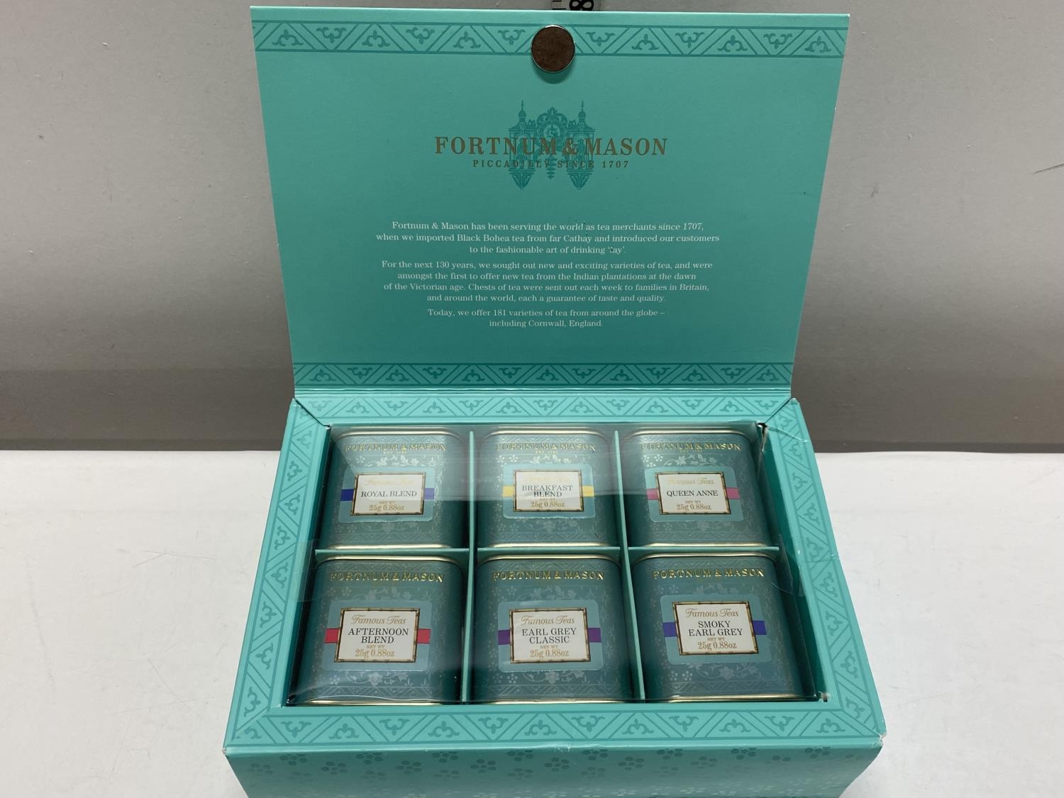 A box set of assorted Fortnum and Mason teas BB 05/2025