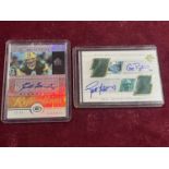 Two signed upper deck American football cards one of Brett Favre and Chad Pennington