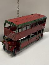 A large vintage hand built Meccano double decker bus 1954