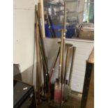 A large selection of vintage garden tools, shipping unavailable