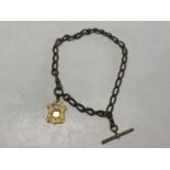 A base metal Albert chain and fob