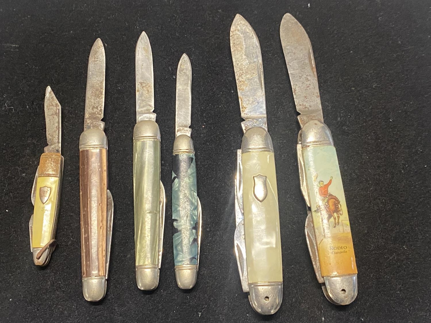 Six assorted vintage pen knives