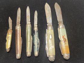 Six assorted vintage pen knives