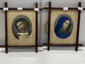Two Victorian glazed and framed religious lithographic prints Druck u Verlagvv Ed GustMayin Franfurt