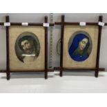 Two Victorian glazed and framed religious lithographic prints Druck u Verlagvv Ed GustMayin Franfurt