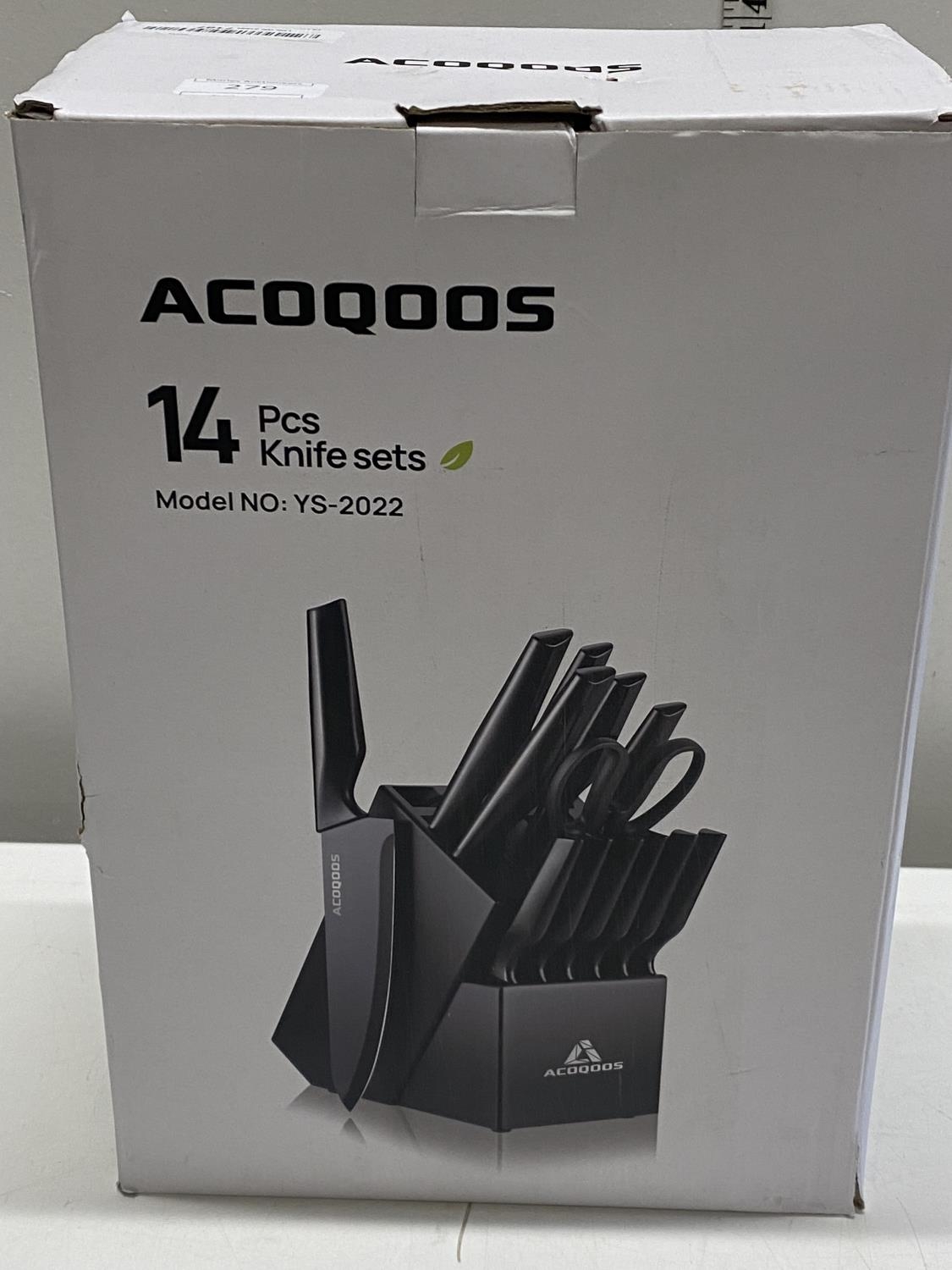 A ACOQOOS 14 piece knife set (unchecked)