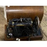 A vintage Singer sewing machine, shipping unavailable