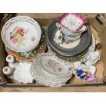 A box of vintage ceramics and other items, shipping unavailable