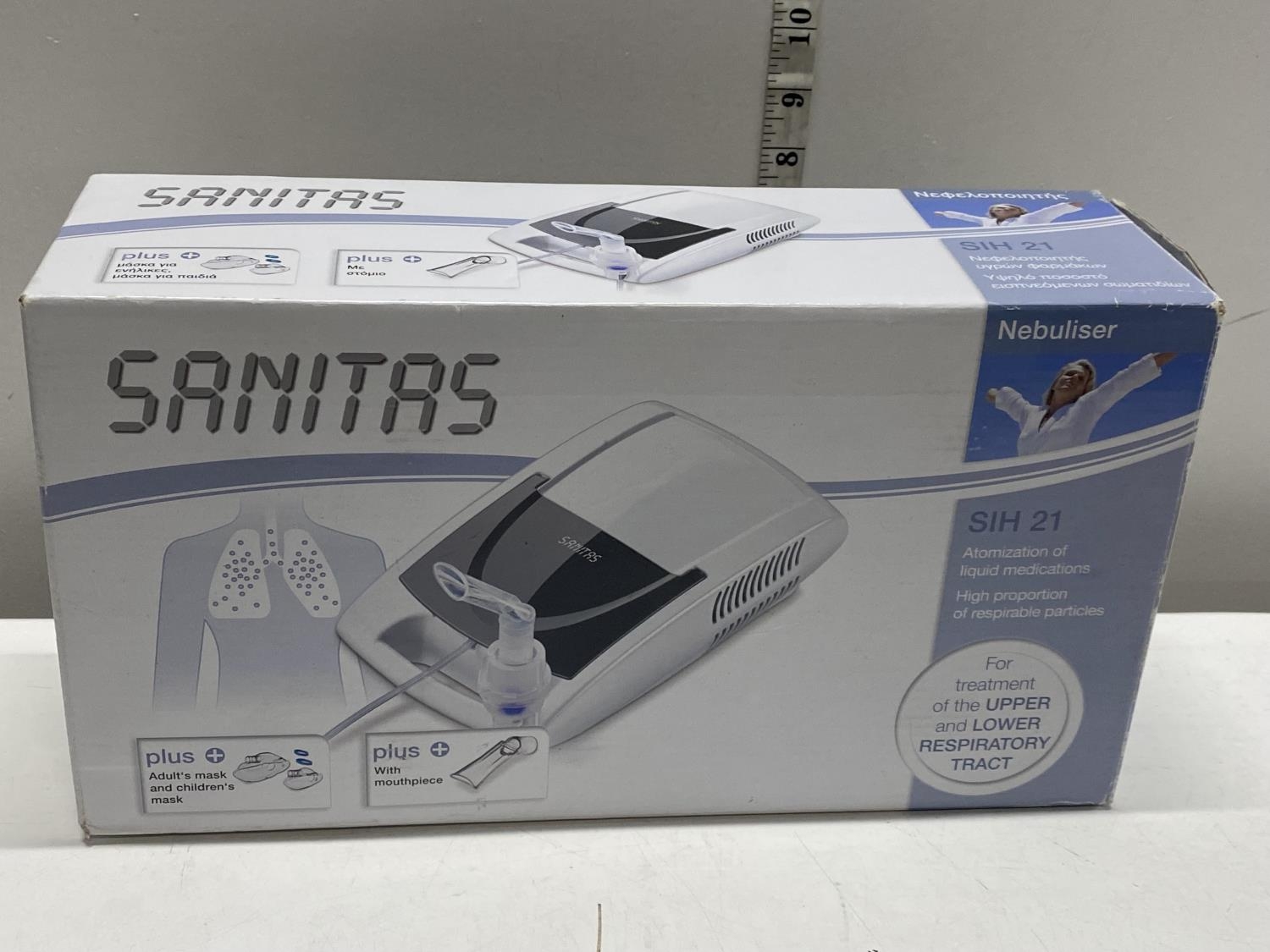 A boxed Sanitas nebulizer (unchecked)