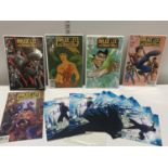 Five Derby Pop Bruce Lee magazines and a selection of Black Panther publicity cards