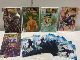 Five Derby Pop Bruce Lee magazines and a selection of Black Panther publicity cards