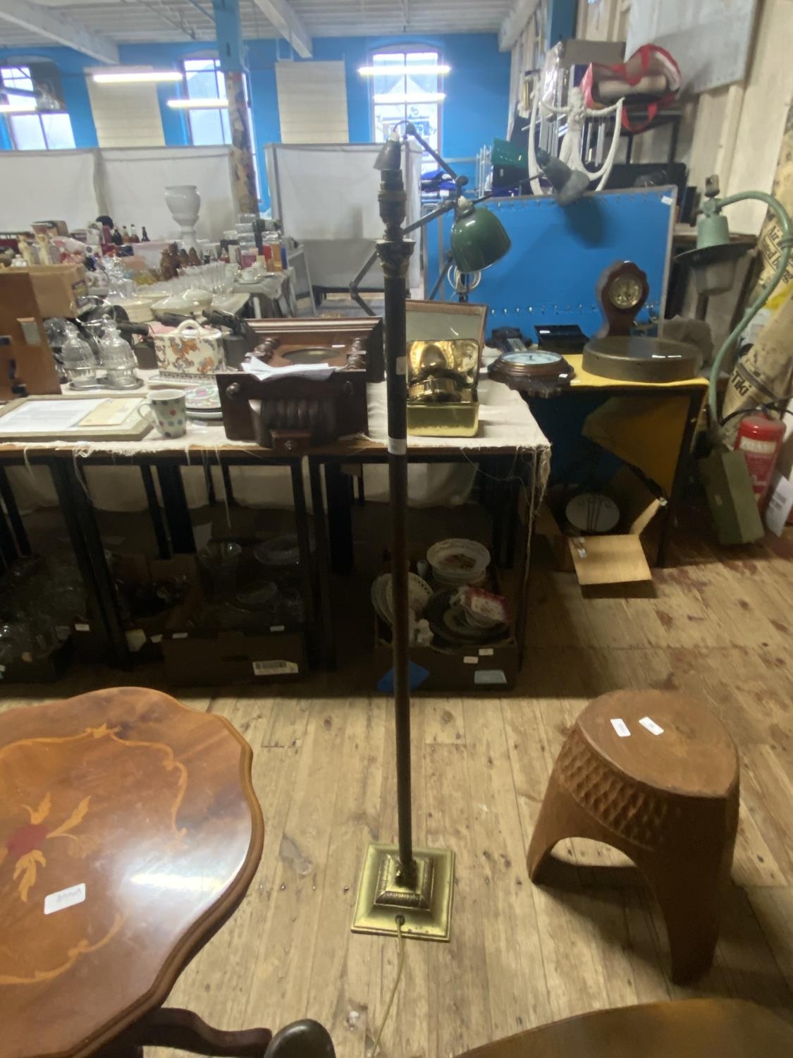 A brass floor lamp, shipping unavailable