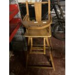 A vintage child's metamorphic highchair, shipping unavailable