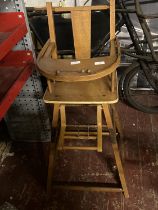 A vintage child's metamorphic highchair, shipping unavailable