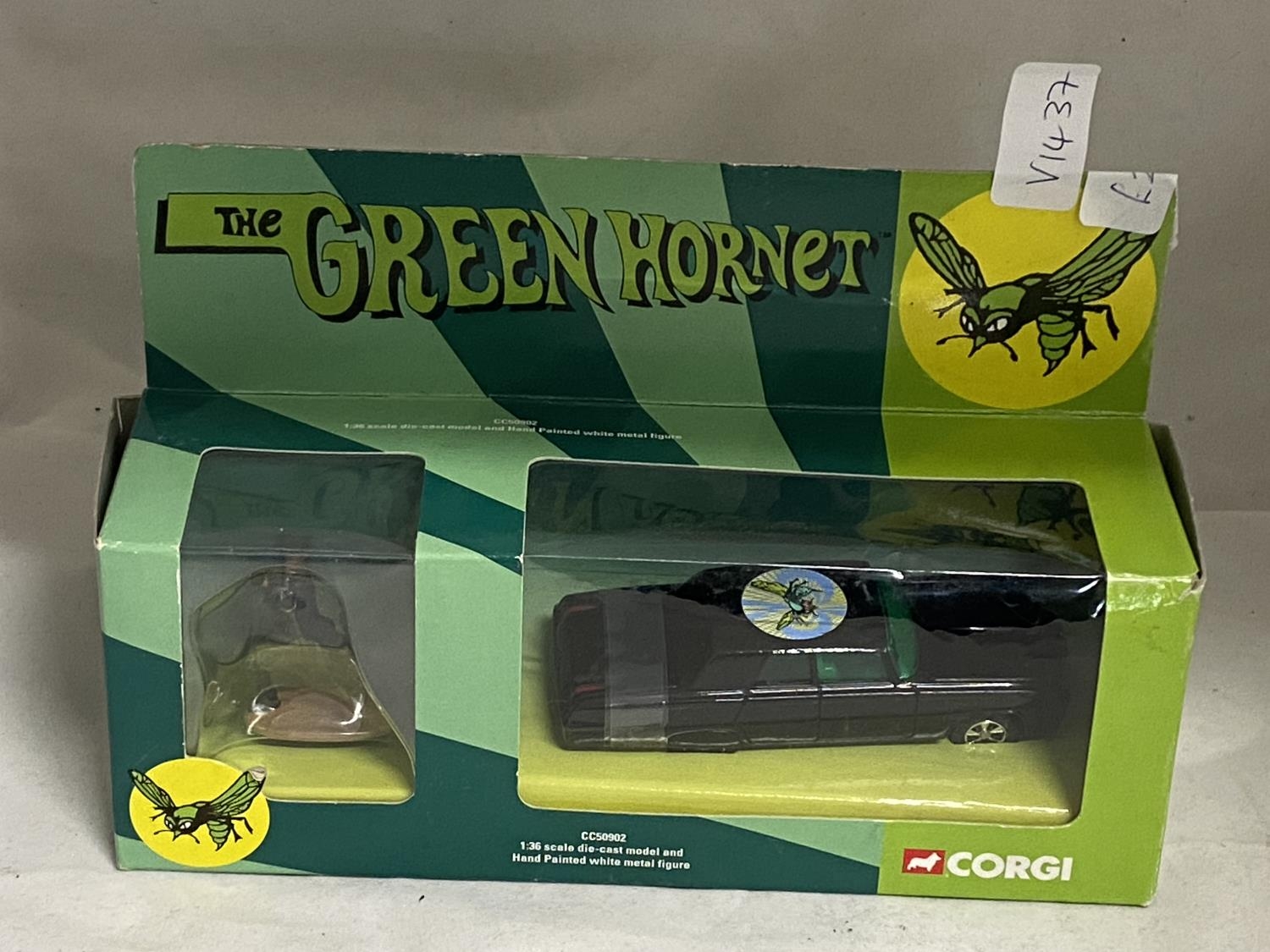 A boxed Corgi Green Hornet car and figure