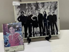 Two pieces of autographed ephemera, The cast of CSI Vegas and Jessie Wallace