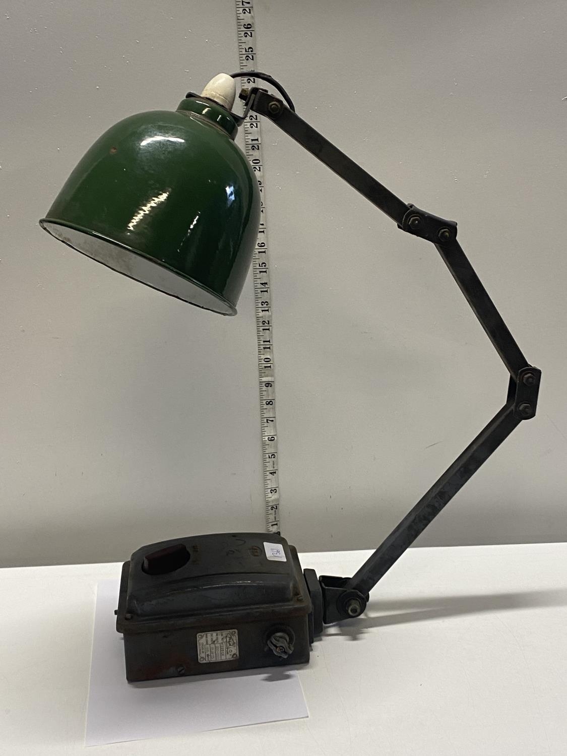 A vintage industrial light fitting, shipping unavailable
