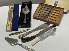 A selection of assorted cutlery some cased