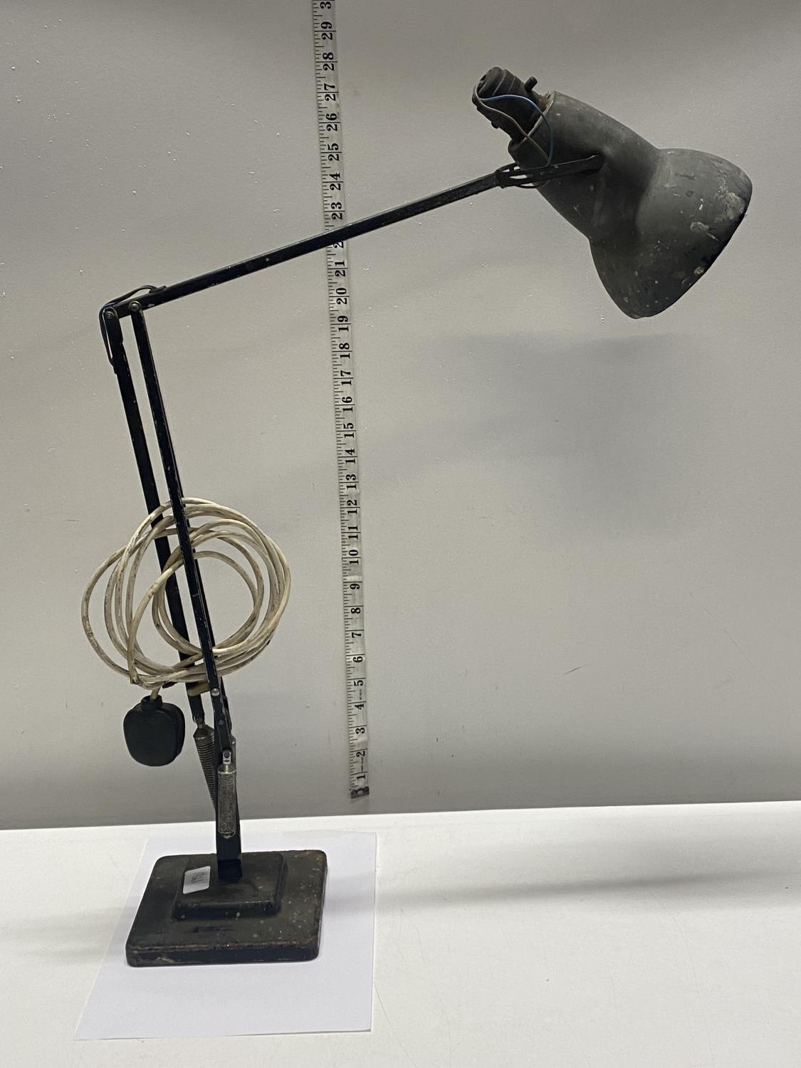 A early vintage Herbert Terry angle poise desk lamp with stepped based, shipping unavailable