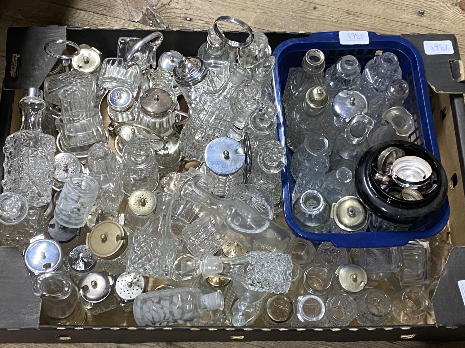 A job lot of assorted condiment bottles and other items,shipping unavailable