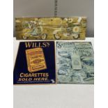 Three reproduction advertising signs