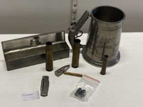 A selection of misc collectables including a Pinder brothers tankard