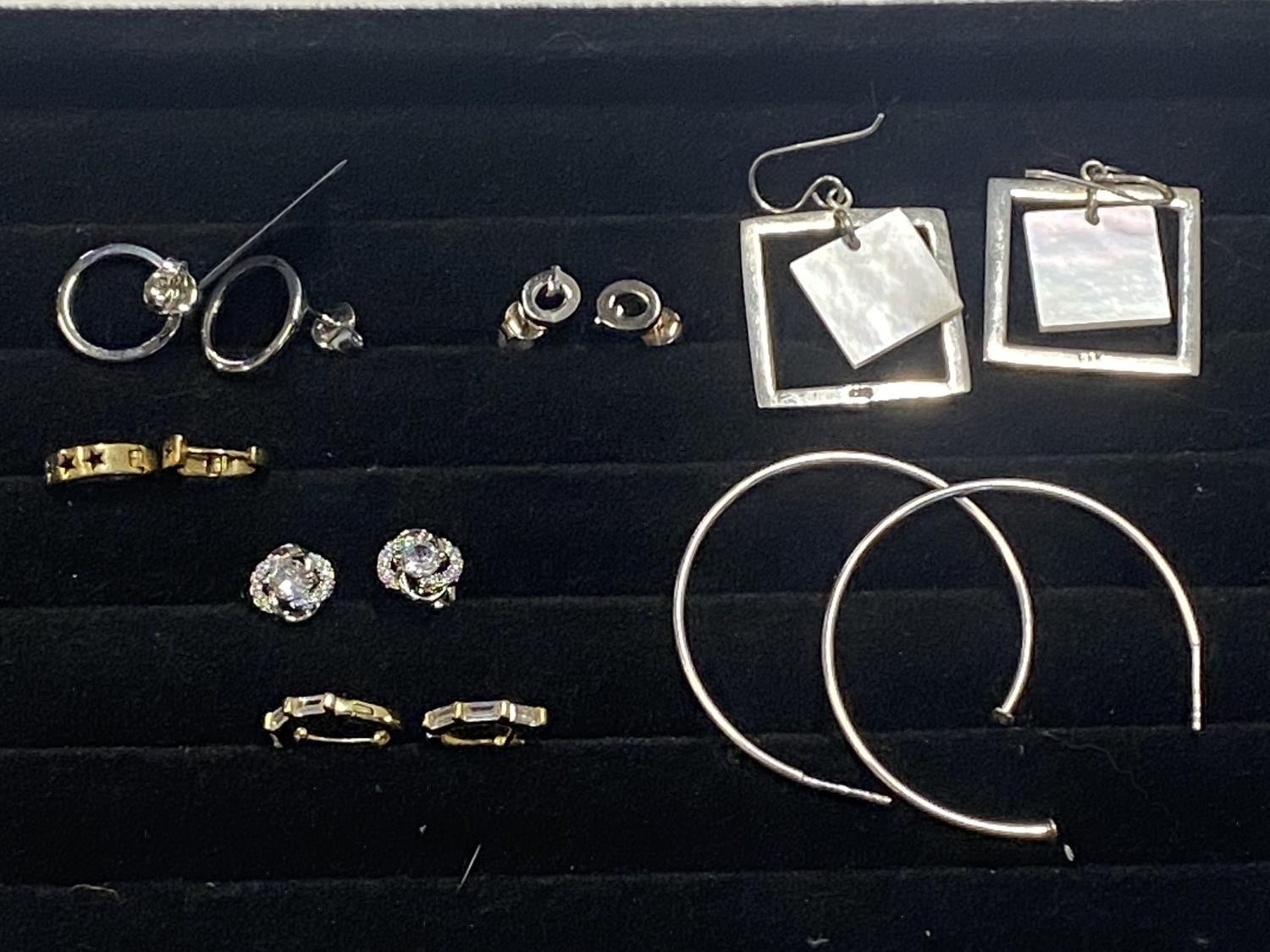 A selection of 925 silver earrings