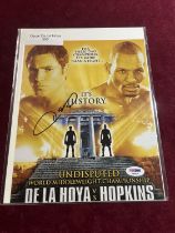 A signed print signed by Oscar de la Hoya