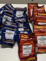 Ten bags of assorted ground coffee