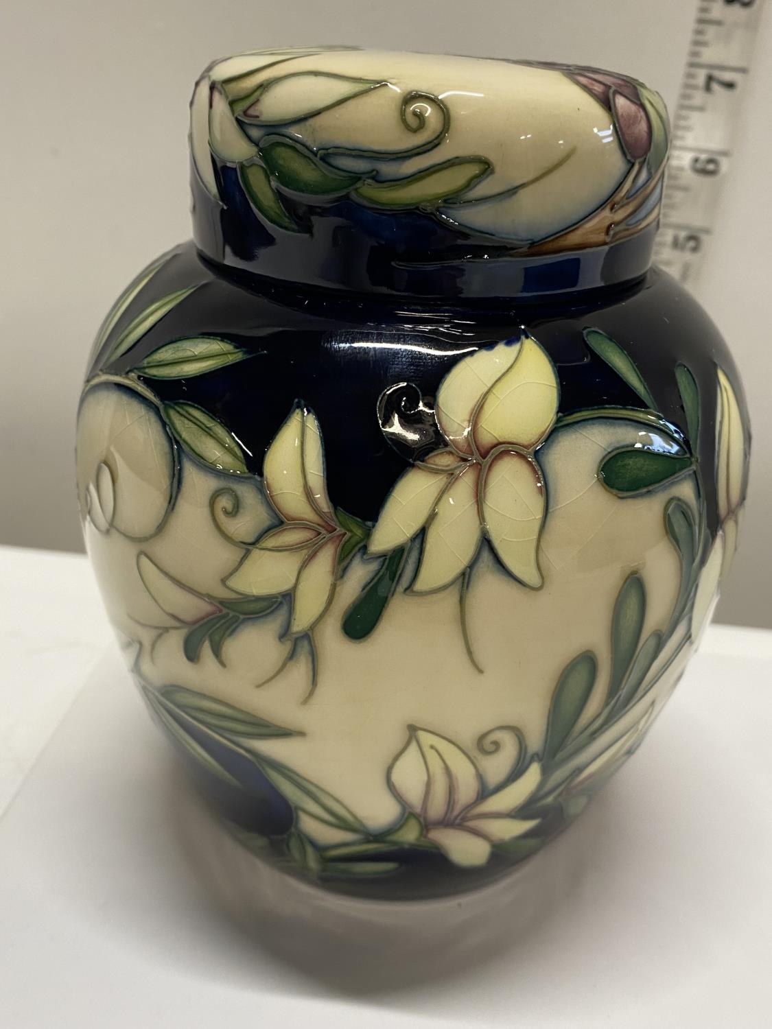 A boxed Moorcroft trial Ginger Jar dated 3/7/2021 Ginger Jar entitled 'The Tempest' by P Gibson - Image 2 of 4