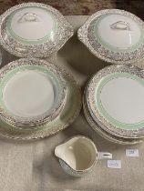 A Royal Tudor bone china dinner service 22 pieces, shipping unavailable