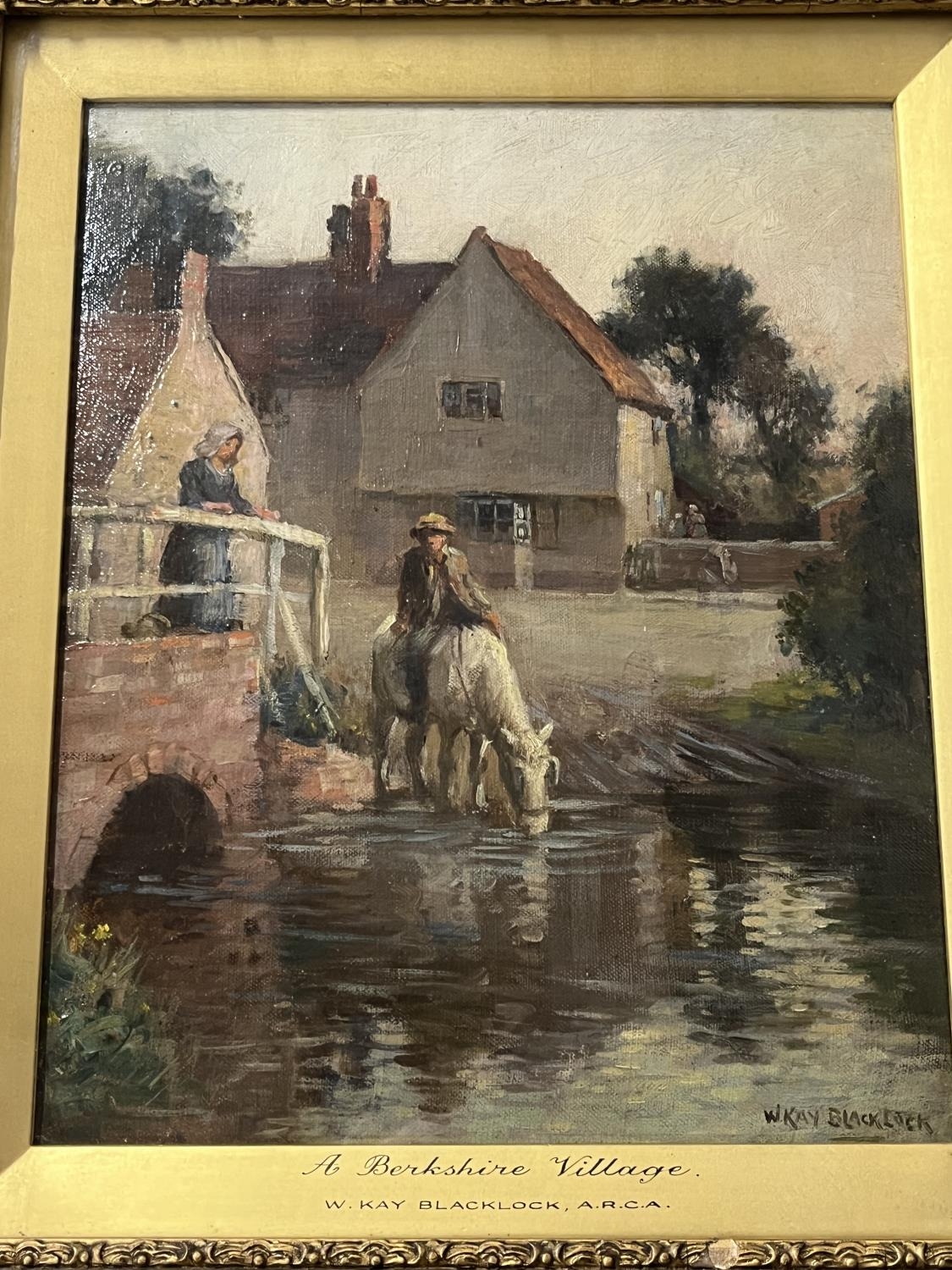 A quality gilt framed William Kay Blacklock 1872-1944 oil on panel a Berkshire scene signed and - Image 2 of 5