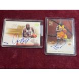 Two signed baseball cards Team Topps and Upper Deck, signed by Shaquille O'Neal, Dennis Rodman