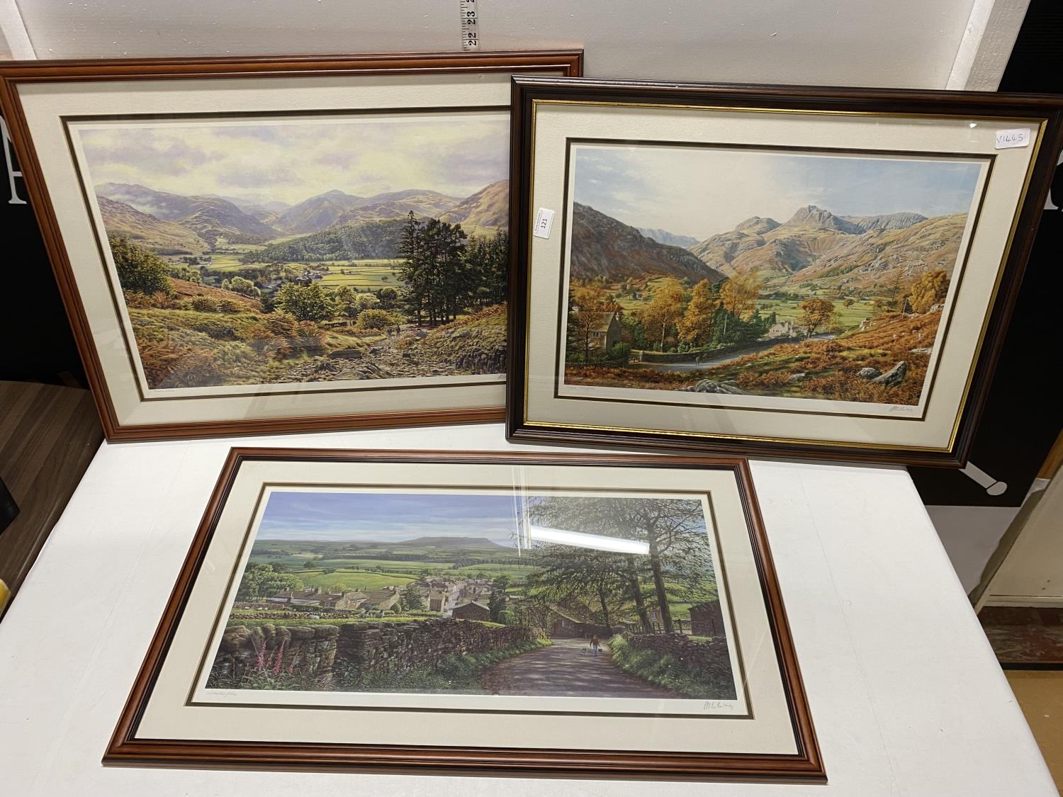 Three assorted framed prints all by K Melling, shipping unavailable