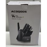 A ACOQOOS 14 piece knife set (unchecked)