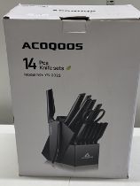 A ACOQOOS 14 piece knife set (unchecked)