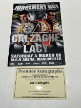 A Joe Calzaghe signed programme with COA