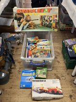 A box full of assorted vintage board games etc unchecked