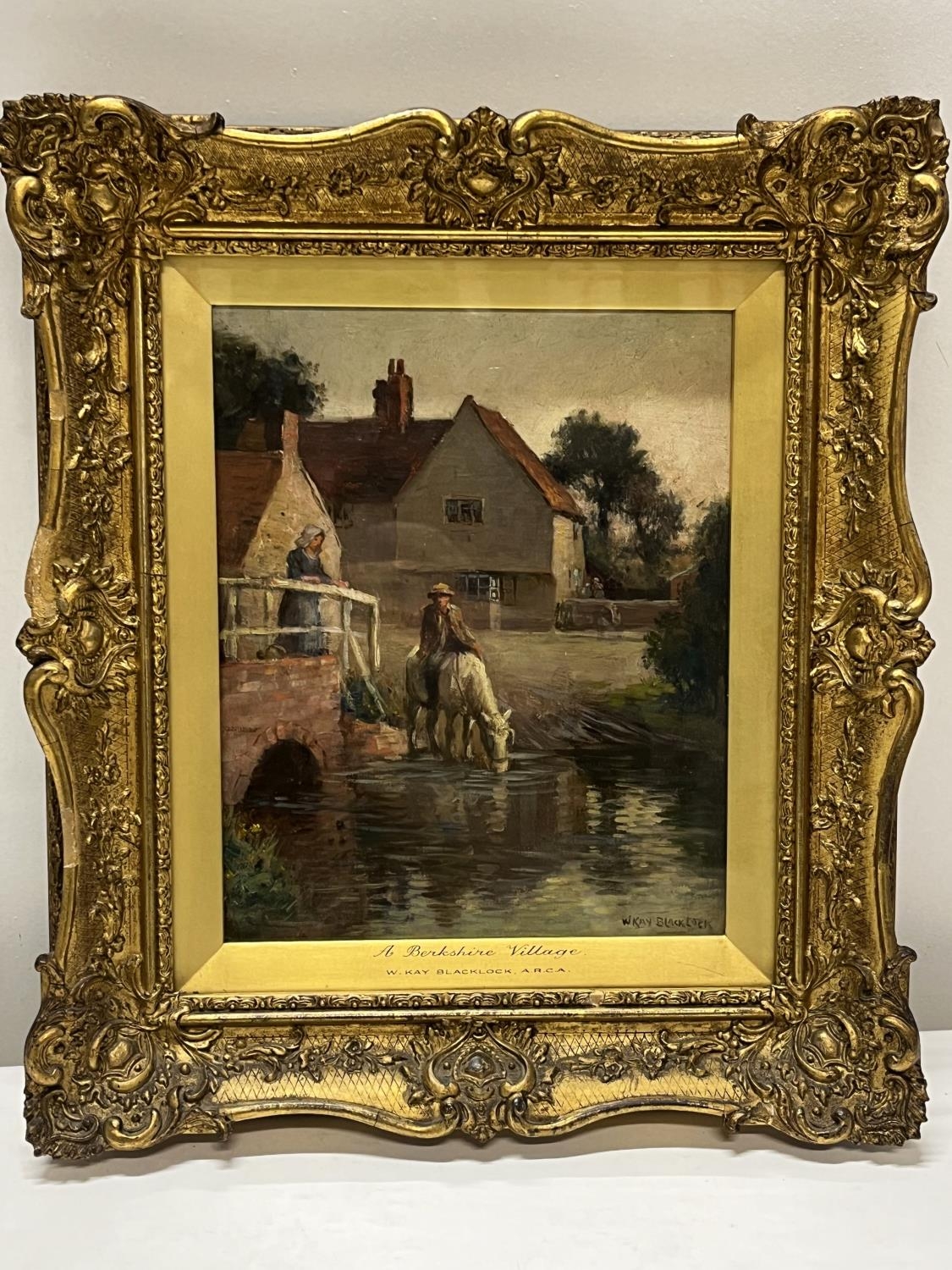 A quality gilt framed William Kay Blacklock 1872-1944 oil on panel a Berkshire scene signed and