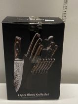 A boxed 15 piece knife set (unchecked)