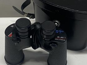 A cased pair of Swift 8x40 binoculars