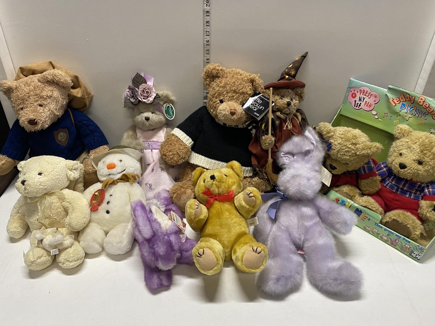 A job lot of assorted soft toys mainly all with tags including Little Brown Bare limited edition and