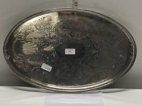 A good quality silver plated galleried tray by Cavalier Sheffield, 50x30cm