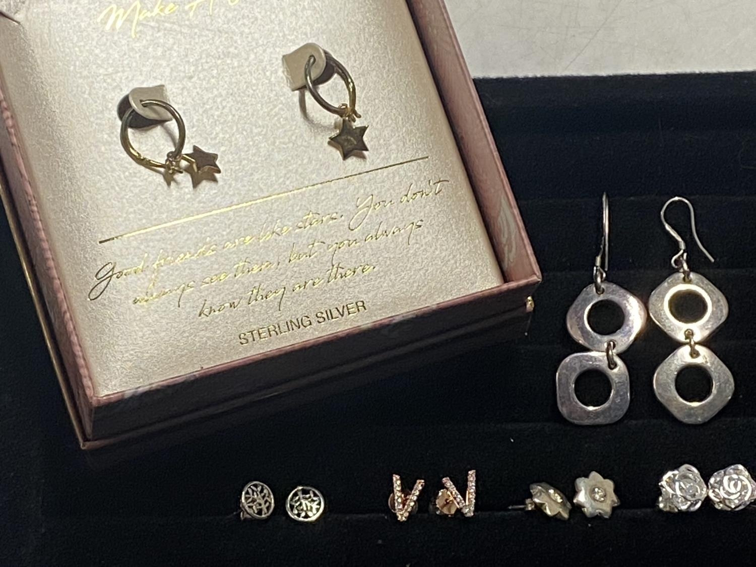 A selection of 925 silver earrings