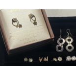 A selection of 925 silver earrings