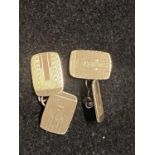 A pair of gold plated on silver cufflinks